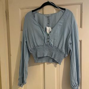 Denim blue crop top